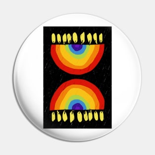 Rainbow Chanukiah Black Print Pin