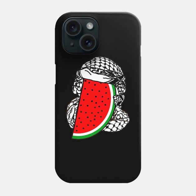 Free Palestine Watermelon Keffiyeh - Wrapped - Back Phone Case by SubversiveWare