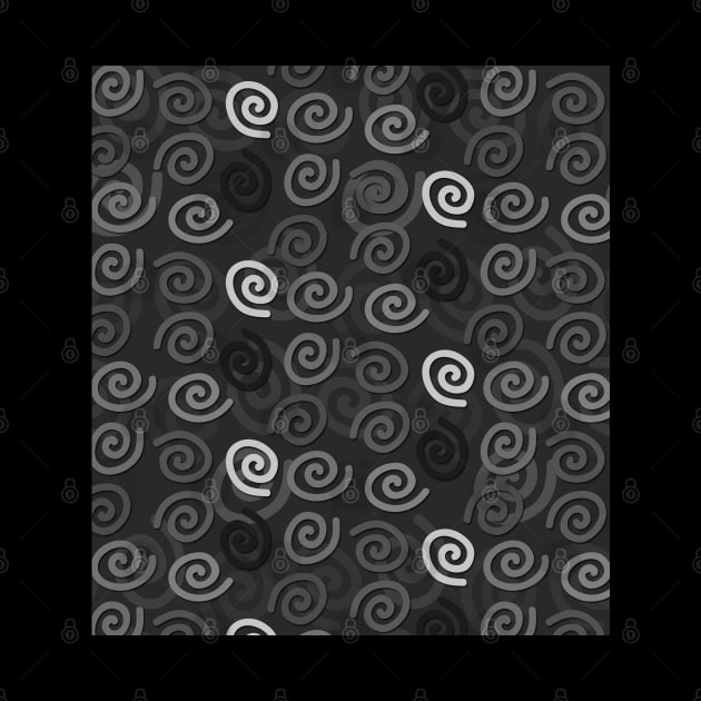 Grey shade spiral pattern design by Spinkly