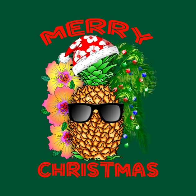 Merry Christmas Funny Pineapple by macdonaldcreativestudios