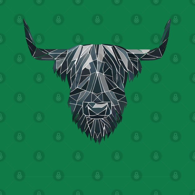 Geometric Highland Cattle by Farm Road Mercantile 