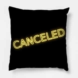 Yellow Neon Canceled Sign Pillow