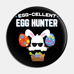 Egg−cellent Egg Hunter Funny Easter Pin