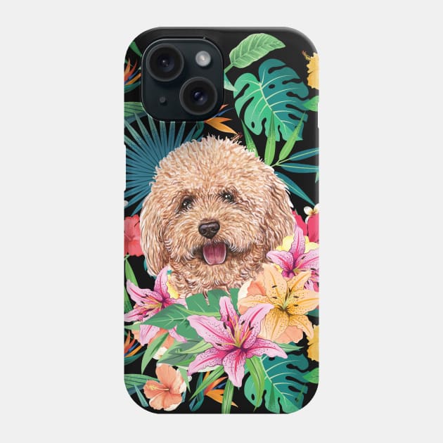 Tropical Red Toy Poodle 2 Phone Case by LulululuPainting