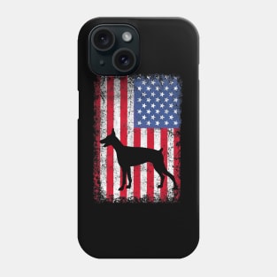 Doberman Pinscher American Flag Phone Case