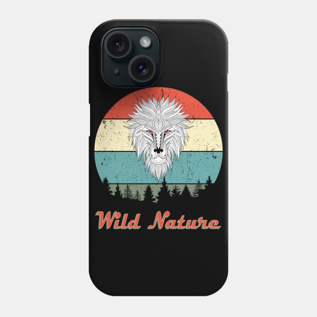 Wild Nature Lion Abstract Sunset Phone Case by SmileSmith