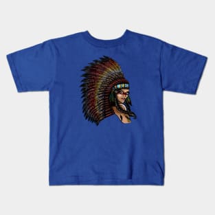 Native American Tribal Dog Feathers Indian Bloodline Graphic T-Shirt