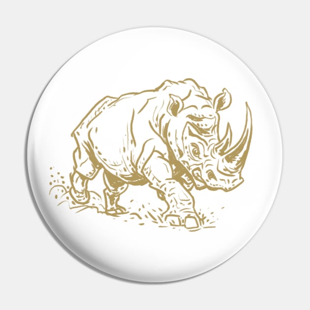 Rhino Run Wild, Rhinoceros Pin by Studio DAVE