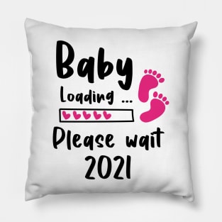 Baby Coming 2021 Baby Footprint Loading Pillow