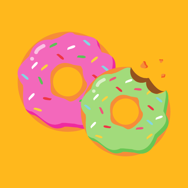 Two Yummy Donuts One with Bite mark by InkyArt