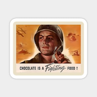 Chocolate is a Fighting Food!  WWII Chocolate Advertisment Magnet