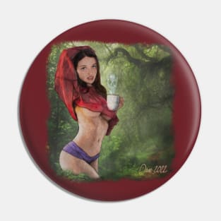 Girl in the jungle with coffe Pin