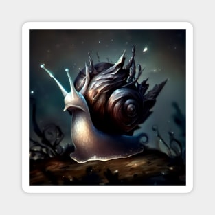 Spooky dark fantasy snail Magnet