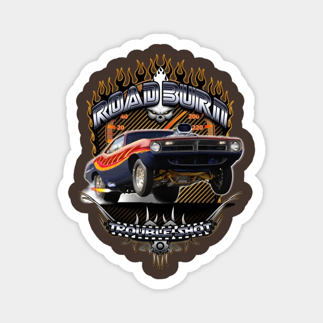 Muscle Car - Barracuda Road Burn Magnet by GetThatCar