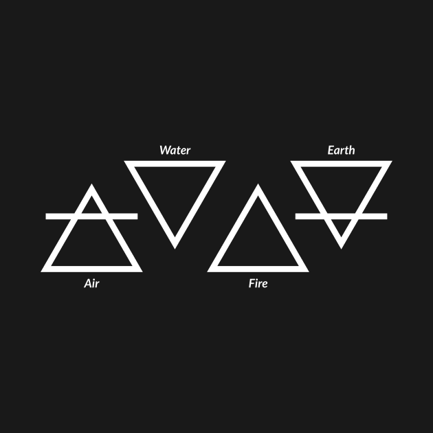 Air Fire Water Earth Four Elements Greek Triangle Symbols by teeleoshirts