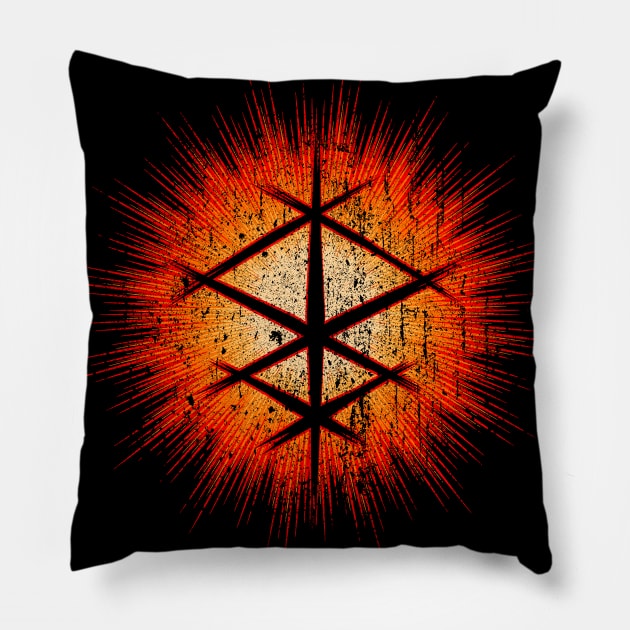 BrightBurn Burst Pillow by huckblade