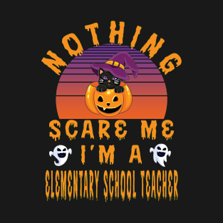 Nothing Scare Me I'M A Elementary School Teacher - Halloween Gift For Elemetary Teacher T-Shirt