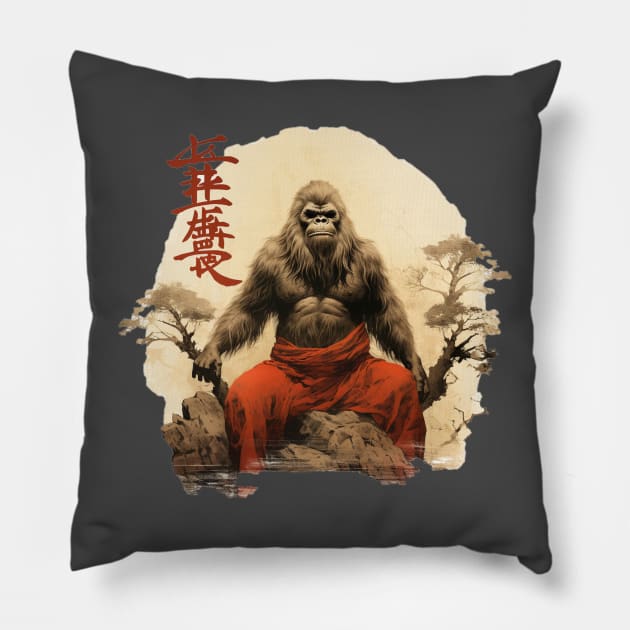 Asian Squatch Pillow by Jason's Finery