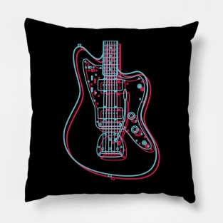 3D Offset Style Electric Guitar Body Outline Pillow