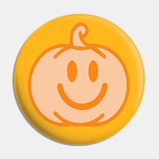 Preppy Smiley Face Pumpkin - Halloween Costume Jack o Lantern Pin