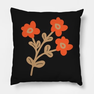 Teeny Tiny Orange Flower Bouquet Pillow