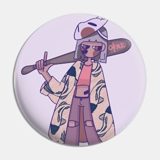 "Okaeri" Girl with bat. Pin