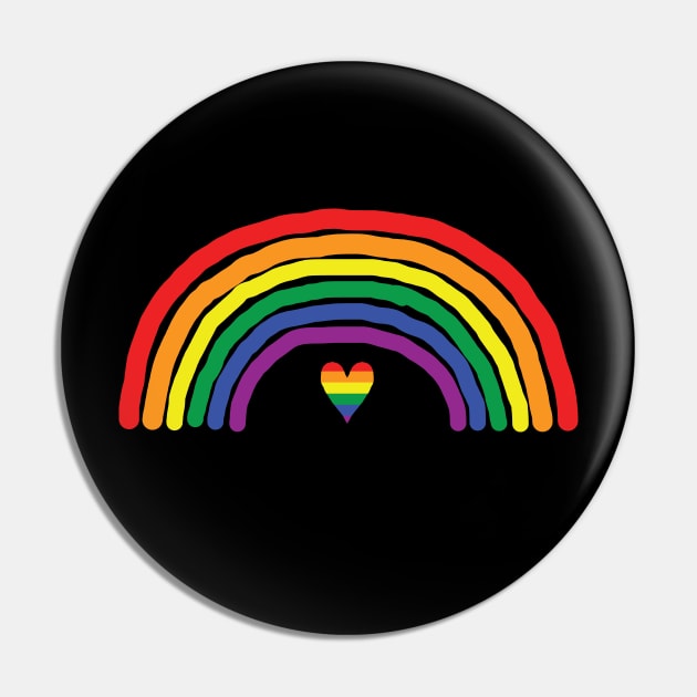 Rainbow and Heart Color like Pride Flag Pin by ellenhenryart