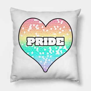 Pastel Pride Mosiac Filled Heart Graphic Design Pillow