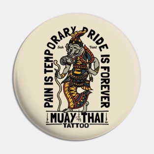 Vintage Muay Thai Tattoo Sak Yant Hermit Elephant Pin