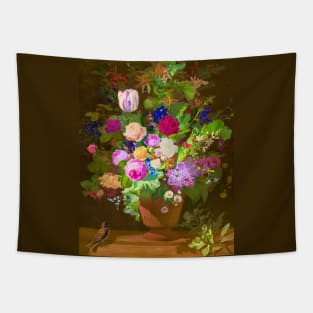 Flowers in a Vase by O.D. Ottesen (digitally enhanced) Tapestry