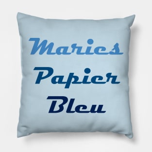 Maries Papier Bleu Text Logo Pillow