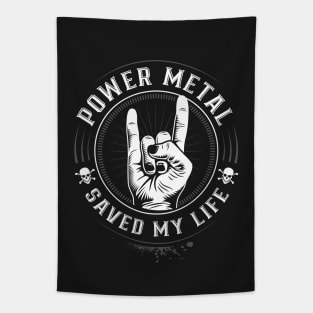 Power Metal - Headbanger Devil Horns Metalheads Tapestry