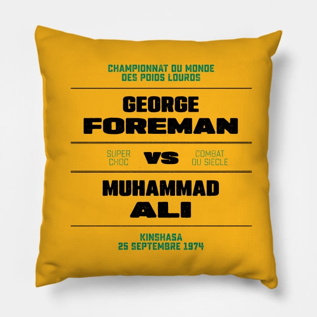 Ali vs Foreman 1974 Pillow by attadesign