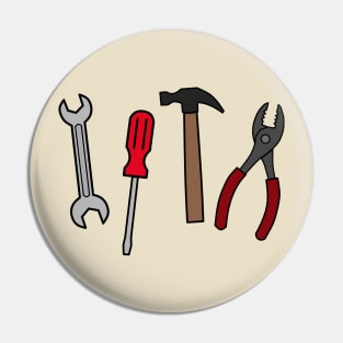 Carpentry tools cartoon illustration Pin