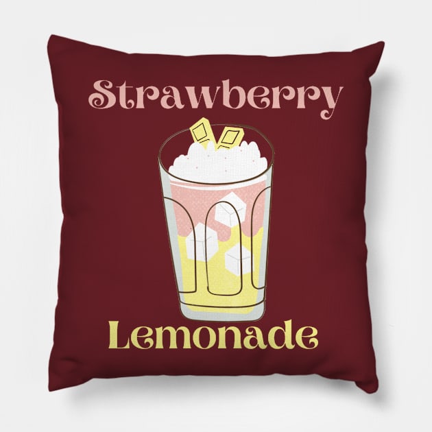 Strawberry lemonade frappe Pillow by LukjanovArt