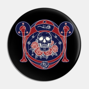 Skull and roses Pin