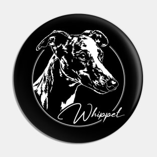 Funny Proud Whippet dog portrait sighthound mom Pin