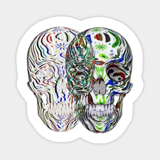 Abstract flower Skull (art2) Magnet