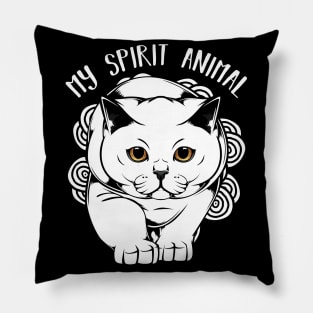 British Shorthair - My Spirit Animal - Cute Line-Art Cat Pillow