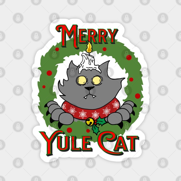 Merry Yule Cat Wreath Magnet by SNK Kreatures