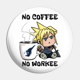 Chibi Cloud Coffee Kawaii Final Fantasy 7 Cloud Strife Pin