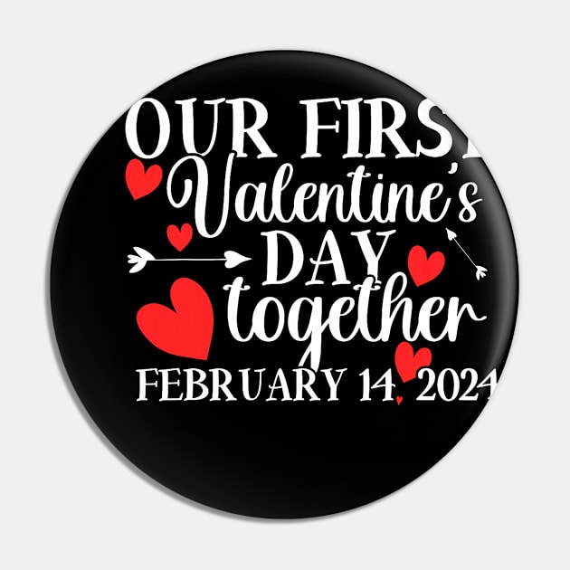 Our First Valentines Day Together 2024 Matching Couple Pin by jadolomadolo