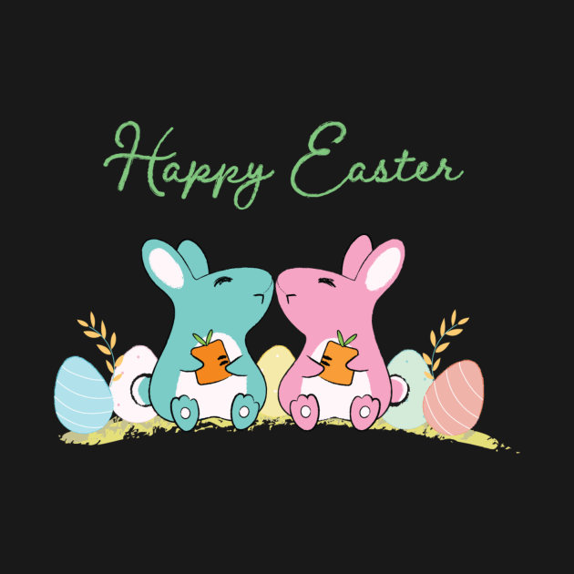 Happy Easter Twin Bunnies by Anicue