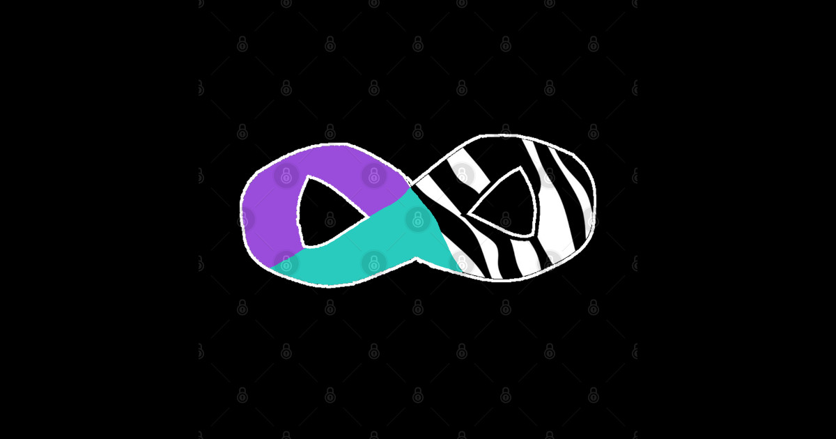 PoTS, Migraine, and EDS Awareness Infinity Ribbon Chronic Migraine Sticker TeePublic