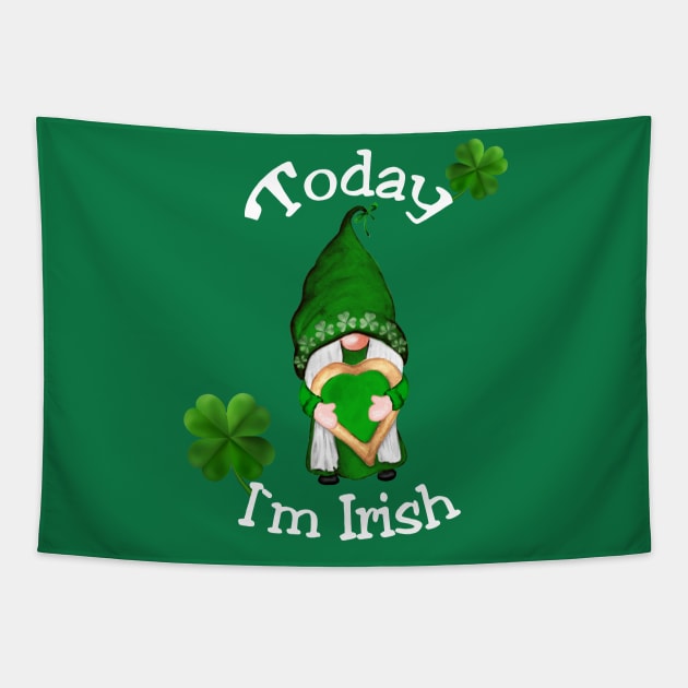 St. Patrick`s Day Dwarf Today I`m Irish Tapestry by Lin-Eve