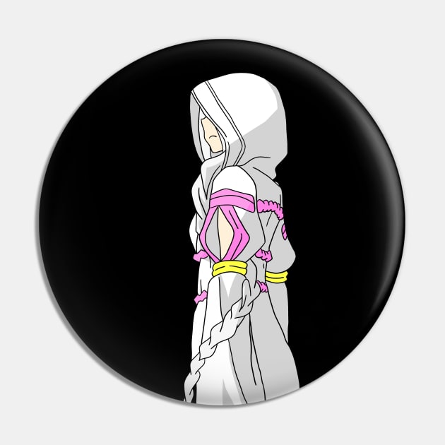 Mysterious White Girl Lady Shiro Spider Shiraori Wakaba Hiiro Kumo Pin by XTUnknown