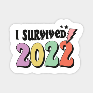 I survived 2022 Retro Groovy New Year 2023 Gift Magnet