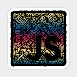 JavaScript Shirt | JS Framework Red Blue Yellow Gradient Magnet