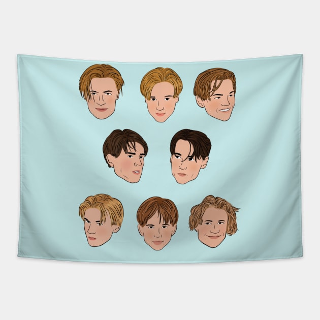 90's Heartthrobs Tapestry by Megan Roy