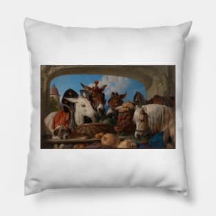 A Group of Animals - Geneva by David Roberts (commission by Sir Edwin Henry Landseer) Pillow